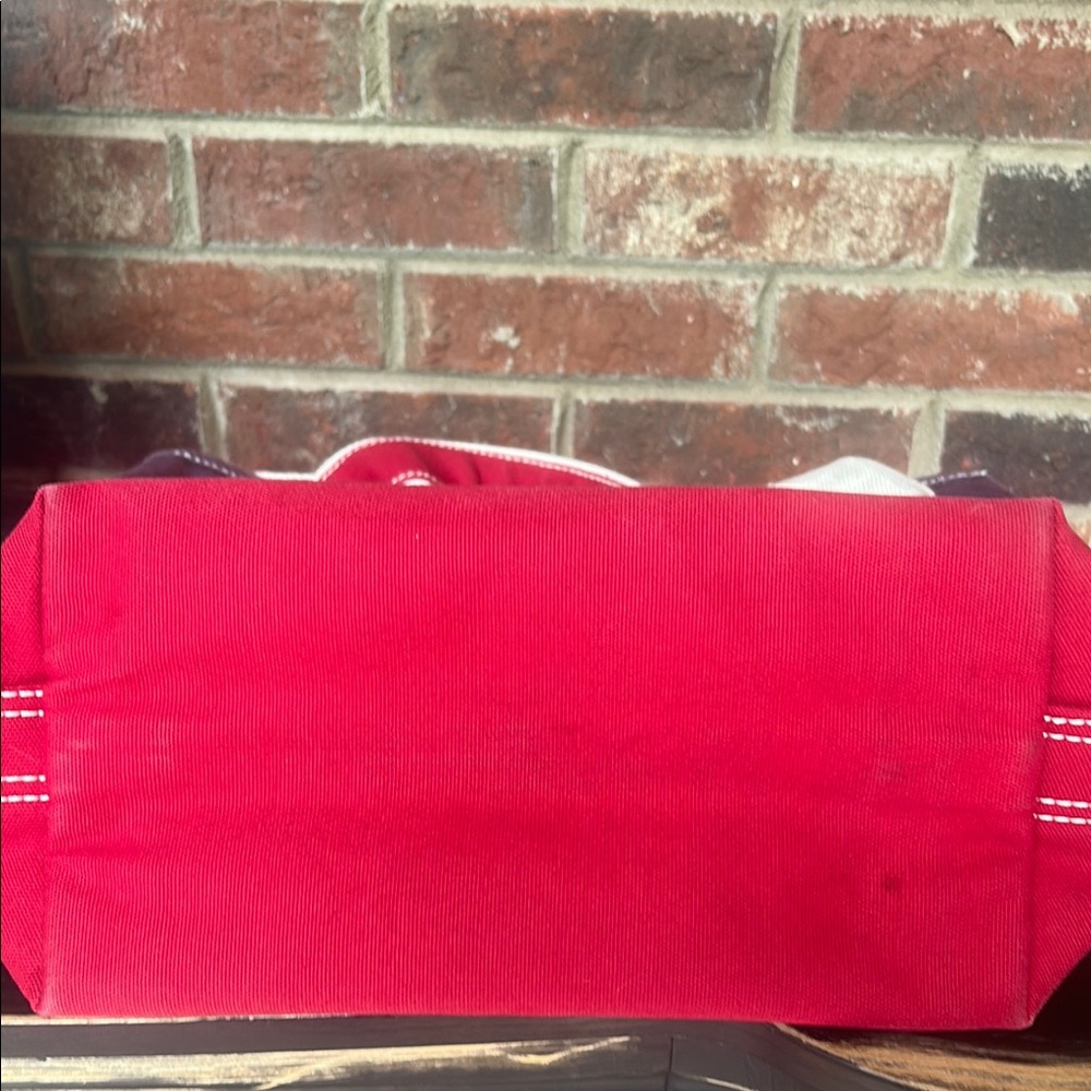 Lands' End Red and Black Tote Bag Durable Canvas - Picture 13 of 13